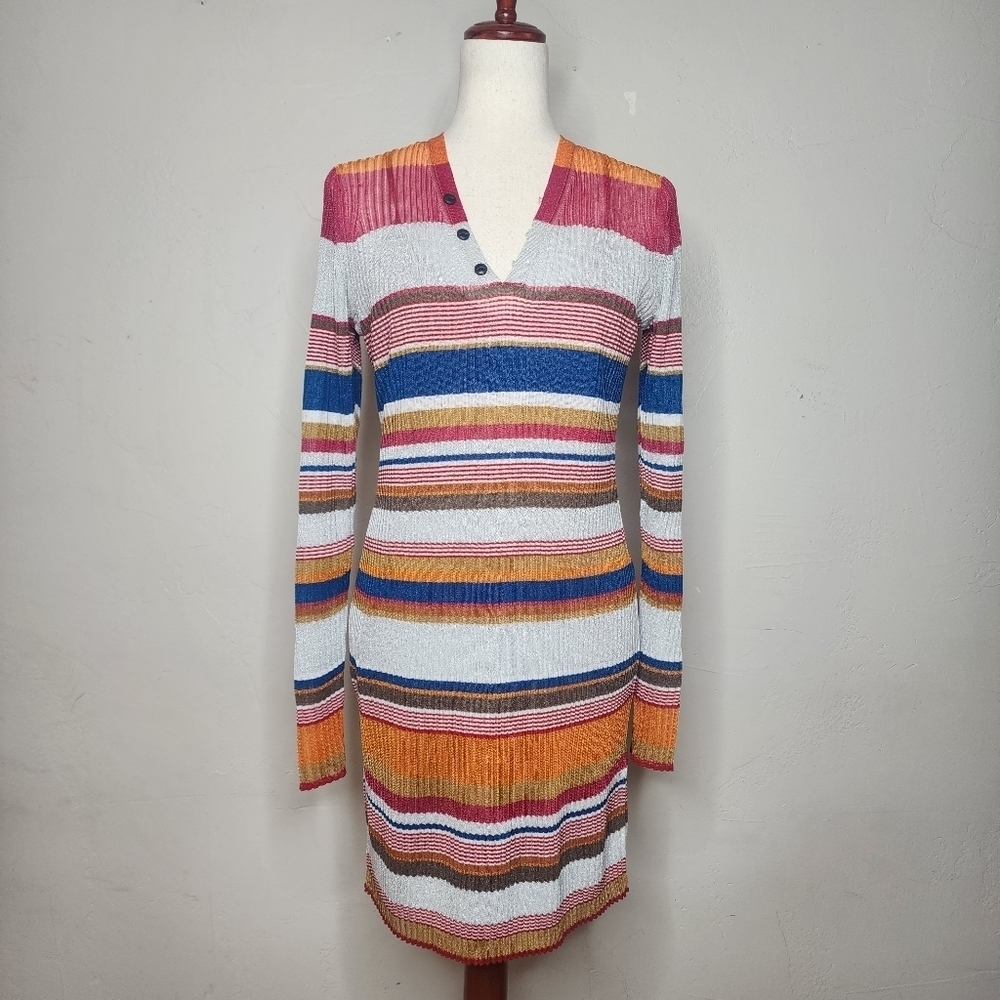 Rag & Bone Katie Striped Long Sleeve Mini Dress‎ Size Medium